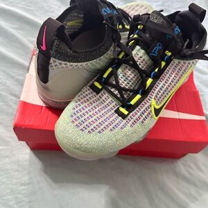 Nike Kids Sneakers with Purple and Neon Accents